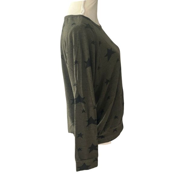 Buffalo David Bitton Olive Green Star Print Long Sleeve Casual Sweater Size L - Picture 4 of 10